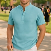 economico Camicie Popover da Uomo-Per uomo Camicia di laurea Maglietta da laureato Maglietta della classe del 2025 Maglia Senior Camicia popover Camicia Estiva Nero Bianco Rosa Blu marino Blu Manica Corta Classico Colore Solido