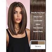 cheap Synthetic Trendy Wigs-Bob Wigs for Women Middle Part Bob Style Heat Resistant Fibre Synthetic Heat Resistant Wigs Ligt Brown Color