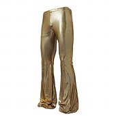 olcso Alsók-Retró 1970-es évek 1980-as évek Bell Bottom Pants Diszkó Fényes latex patent Fémes Kockás Férfi Mindszentek napja Farsang Pride Parade Büszkeség hónapja Felnőttek Nadrágok Minden évszak