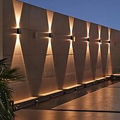 voordelige Wandverlichting buiten-4 stuks zonne-wandlampen IP65 waterdicht, op- en neerwaartse verlichting, landschapsverlichting voor thuis, garage, veranda, tuin, terras, vakantiedecoratie
