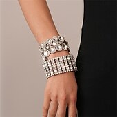 economico Braccialetti-Bracciale zirconia stile vintage classico goccia moda vintage trendy cromo gioielli argento  argento 2 per festa di matrimonio fidanzamento prom
