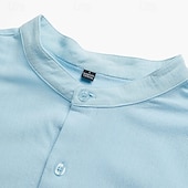 economico Strada-Per uomo Camicia Camicia con colletto alla coreana Camicia Estiva Abbigliamento da spiaggia Camicia casual Camicia con Bottoni Semplice Vacanza Abbigliamento quotidiano Nero Bianco Azzurro cielo Verde