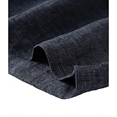 baratos Calções Elite Masculinos-Shorts masculino 100% linho liso na altura do joelho, para escritório, uso diário, férias, estilo étnico, azul escuro, inelástico