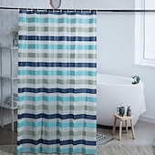 abordables Cortinas de ducha-Cortina de Ducha Forro PEVA Impermeable 12 Ganchos Decoración de Baño Estilo Nórdico Impresión de Triángulo/Cuadro de Playa y Océano