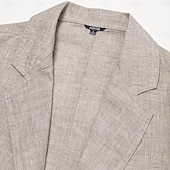 preiswerte Herren Elite Oberbekleidung-Herren Blazer aus 100 % Leinen Blazerjacke Schule Formell Hochzeit Elegant Urlaub Sommer Frühling 100% Leinen Leinen Einfarbig Einreihig Zwei-Knopf Blazer Dunkelgrau Marineblau Beige Hellblau