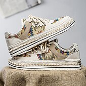 お買い得  メンズスニーカー-織り模様のメンズベージュ＆マルチカラーウォーキングシューズ - カジュアルやバケーションに最適なトレンドスニーカー