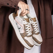 preiswerte Sneaker für Herren-Modische Herren-Sneaker – Retro-inspirierte Muster, Kunstledermaterial, ideal für Freizeitausflüge und Abenteuer in der Stadt