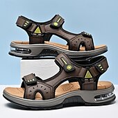 お買い得  アウトドアサンダル-調節可能なベルクロストラップとクッション性のあるフットベッドを備えたメンズスポーツサンダル。アウトドアやハイキングに最適な耐久性のある履物です。