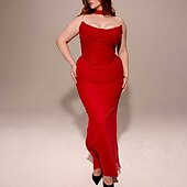 levne Plesové šaty-Mořská panna  trumpet quinceanera šaty elegantní šaty svatba svatební hosté dlouhé do podlahy bez rukávu bezramenné polyesterové bez zad s nařasením