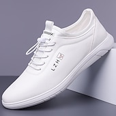 baratos Casual-tênis casual bege com cadarço para homens - calçados confortáveis para o dia a dia para passeios casuais