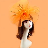 abordables Fascinateurs-Coiffe Tulle Chapeau Fedora Mariage Anniversaire Soirée Fête du thé Course de Chevaux Élégant ancien Mignon Avec Plume Casque Couvre-chef
