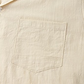 preiswerte Urlaub-Herren Hemd Freizeithemd Knopfhemd Einfach Urlaub Straße Schwarz Weiß Gelb Dunkelmarine Kurzarm Revers Sommer Bekleidung Button-Down