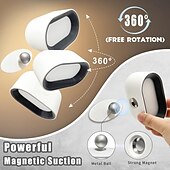 お買い得  パックライト-壁掛けライト 1個 磁気タッチ RGB 調光 USB充電 リモコンコントロール 360度回転 ベッドサイド 壁画 階段 読書灯