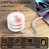 economico luce dell&#039;armadio-1 pz luce notturna a induzione con oscuramento a tre colori, telecomando magnetico, armadietto per vino, armadio, illuminazione, ricarica di tipo C