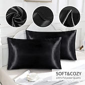 cheap Sheets &amp; Pillowcase-Satin Envelope Zipperless Pillowcase Simulated Silk Cold Feeling Pillowcase Pillow Cover