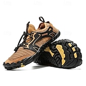 voordelige Herensneakers-Voor heren Sneakers Rivierschoenen Canyoning Casual Dagelijks PU Leder Netstof Ademend Comfortabel Anti-slip Veters Zwart Bruin Groen Zomer Lente