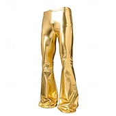 economico pantaloni casual-Per uomo Pantaloni da discoteca Pantaloni a Zampa Pantaloni Pantaloni casual Bottoni Tasca Semplice Comodità Feste Palcoscenico Luci da discoteca Moda Casual Oro Micro-elastico