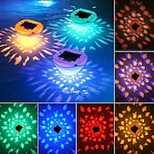 abordables Éclairage subaquatique-Lampes solaires sous-marines flottantes pour piscine, avec changement de couleur RVB, rechargeables, motif poisson, éclairage extérieur IP67 avec 6 modes d&#039;éclairage pour piscine creusée, jacuzzi,
