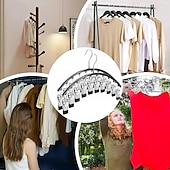 abordables Crochets et fixations-Lot de 2 cintres pour leggings, organisateur de placard, cintres pour chapeaux, pour placard, avec 10 clips, peut contenir 20 leggings, cintre pour leggings, organisateur de rangement pour pantalons, convient pour chaussettes, culottes, sous-vêtements, pa
