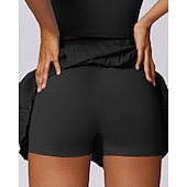 cheap Women&#039;s Skirts &amp; Skorts-US Open Women&#039;s Tennis Skirts Tennis Skirts with Shorts Pleated Side Split Quick Dry Tennis Golf Pickleball Solid Colored Bottoms Black White Blue Tennis Clothing