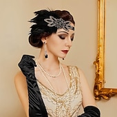cheap Accessories and More-1920s The Great Gatsby Flapper Headband The Great Gatsby Feather Retro Sparkling Glitter Crystal / Rhinestone Women&#039;s Carnival Valentine&#039;s Day Masquerade Party Evening Wear Masquerade Festival Adults&#039;