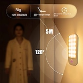 economico luce dell&#039;armadio-1 luce con sensore di movimento, batteria ricaricabile, installazione magnetica, mobiletto per bagno, corridoio, cucina, luce con sensore per camera da letto