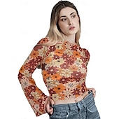 economico Cime-Retrò Vintage Anni &#039;70 Disco Crop Top Hippie Stampa Per donna Giorno dei Re Mascherata Festa / Sera Parata dell&#039;Orgoglio Mese dell&#039;orgoglio Adulti Top