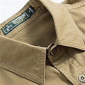 economico Camicie da lavoro da uomo-Per uomo Camicia Camicia Estiva Camicia casual Camicia con Bottoni Camicia cargo Blu denim Nero Giallo Rosso Kaki Manica Corta Semplice Colletto a Camicia Vacanza Camicia hawaiana Tasca Abbigliamento
