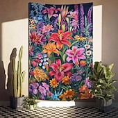 levne krajinářský gobelín-Květinové lilie závěsná tapisérie nástěnné umění velká tapisérie mural dekor fotografie pozadí deka závěs domácí ložnice obývací pokoj dekorace