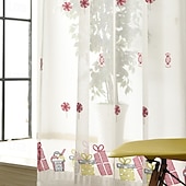 economico Tende trasparenti-2 pz. tenda semitrasparente ricamata di alta qualità in stile anime per soggiorno camera da letto sala da pranzo studio