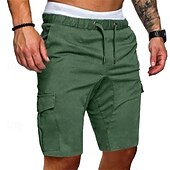 economico Classico-Per uomo Pantaloncini cargo Shorts Pantaloncini Estivi Coulisse Elastico in vita Multi-tasche Semplice Comodità Indossabile Lunghezza al ginocchio All&#039;aperto Sport Quotidiano Moda Casual Nero Blu