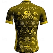 abordables Maillots pour hommes-Homme Maillot de cyclisme Manche Courte Cyclisme T-shirt Maillot avec 3 poches arrière VTT Vélo tout terrain Respirant Séchage Rapide Design Anatomique Évacuation de l&#039;Humidité Jaune Rouge Rouge