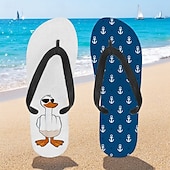 お買い得  グラフィックプリントシューズ-グースデザインとロープ柄のメンズビーチサンダル - ビーチや夏のアクティビティにリラックスしたビーチスタイルを演出します。