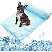 abordables Accessoires de literie-Lit pour chien rafraîchissant tapis de refroidissement pour animaux avec coussin couverture rafraîchissante en soie glacée pour chien tapis auto-refroidissant pour chat et chien tapis d&#039;été lavable