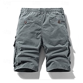 economico Classico-Per uomo Pantaloncini cargo Shorts Pantaloncini Estivi Coulisse Elastico in vita Multi-tasche Semplice Comodità Indossabile Lunghezza al ginocchio All&#039;aperto Sport Quotidiano Moda Casual Nero Cachi