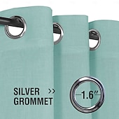 preiswerte Vorhänge &amp; Gardinen-Leinenvorhänge Natürliche Gemischte Vorhangpaneele Gardine für Wohnzimmer Durchsichtige Vorhänge 84 Zoll Länge 2 Stück Set Ösenfensterpaneele