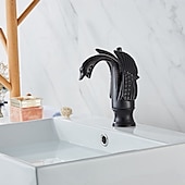 abordables Robinets de lavabo-Robinet de lavabo - Classique Chrome / Laiton antique / Électroplaqué Ensemble central Poignée unique à un trouBath Taps