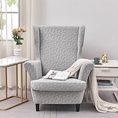 economico Rivestimento sedia wingback-Copripoltrona con schienale alto, in tessuto jacquard elasticizzato, per poltrone con schienale alto, copripoltrona con schienale alto, protezione antiscivolo per mobili, per l&#039;arredamento della casa,