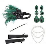 olcso Kiegészítők és még sok más-1920-as évek A nagy Gatsby Flapper fejpánt Gyöngyös karkötő Fülbevaló A nagy Gatsby Toll Retro Csillogó glitter Kristály / Strassz Női Farsang Valentin nap Álarcos mulatság Party estélyi viselet