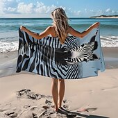 economico set di asciugamani da spiaggia-telo mare stampato, telo mare leggero e anti-sabbia ad asciugatura rapida, ideale per viaggi, piscina e uso all&#039;aperto