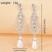 abordables Boucles d&#039;oreilles-Boucles d&#039;oreilles en alliage de diamant, boucles d&#039;oreilles en éventail, tempérament de mode, accessoires de robe de mariée, boucles d&#039;oreilles à tige en perles