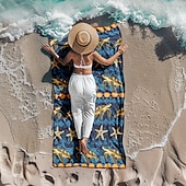economico set di asciugamani da spiaggia-telo mare stampato, telo mare leggero e anti-sabbia ad asciugatura rapida, ideale per viaggi, piscina e uso all&#039;aperto