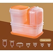cheap Kitchen Storage-17PCS Food Container Fridge Bins, Leakproof Food Grade Plastic Various Sizes with Lid for Leftover Meals