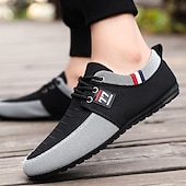 abordables Chaussures Décontractées à Lacets-Baskets décontractées bicolores en tricot pour hommes – Chaussures de sport à lacets en nylon respirant pour un usage quotidien