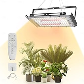abordables Lampe de croissance LED-Lampes de culture pour plantes d&#039;intérieur 400 W à spectre complet, lampe de culture 3 types à intensité variable, télécommande adaptée aux plantes d&#039;intérieur, micro-pousses, clones, plantes
