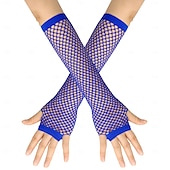preiswerte Ärmel &amp; Schal-Dickes Netz Fischernetz elastische Handschuhe sexy lange Handschuhe Punk Halbfinger Nachtclub Party Etikette Handschuhe