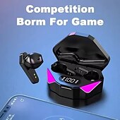 Недорогие Истинные беспроводные наушники (TWS)-X15 беспроводные Bluetooth 5.3 игровые наушники с LED дисплеем шумоподавление и встроенный микрофон