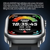 abordables Relojes inteligentes-696 TK66 Reloj inteligente 2.06 pulgada Smartwatch Reloj elegante Bluetooth ECG + PPG Podómetro Recordatorio de Llamadas Compatible con Android iOS Hombre Llamadas con Manos Libres Recordatorio de
