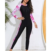 abordables Lycra de surf-Femmes Combinaison de Plongée Rash Guard Protection Solaire UV UPF50+ Léger manche longue Spandex Maillot de Bain maillot de bain ​fermeture éclair sur le devant Natation Surf Plage Sports Nautiques
