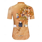 preiswerte Radtrikot Damen-Damen Radtrikot Kurzarm Fahhrad Trikot Oberteil mit 3 Gesäßtaschen Atmungsaktiv Schnelltrocknend Feuchtigkeitsableitend Reflektierende Streifen Orange Sport Bekleidung